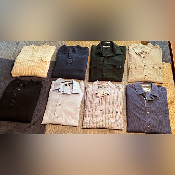 Lot of Men’s Large Express Sweaters and Button Up Shirts - Picture 1 of 15